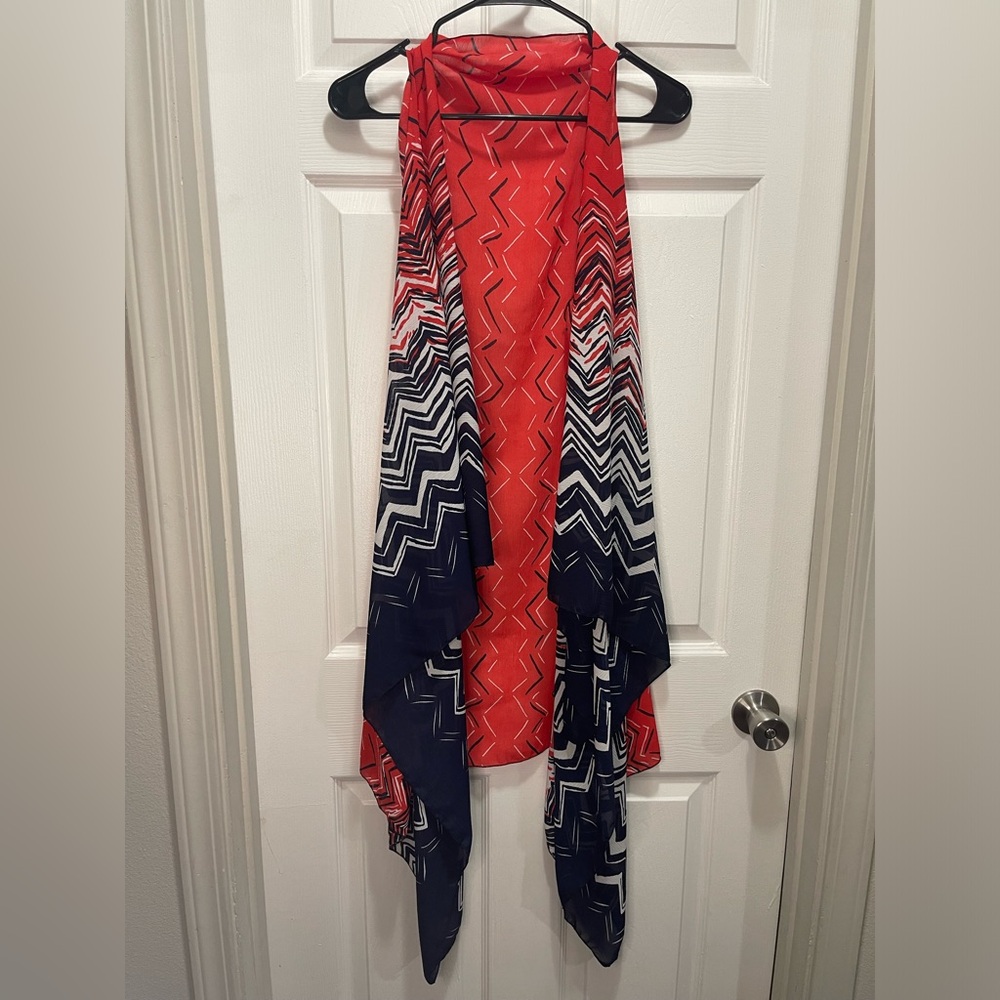 Blue and Coral Duster / Kimono One Size